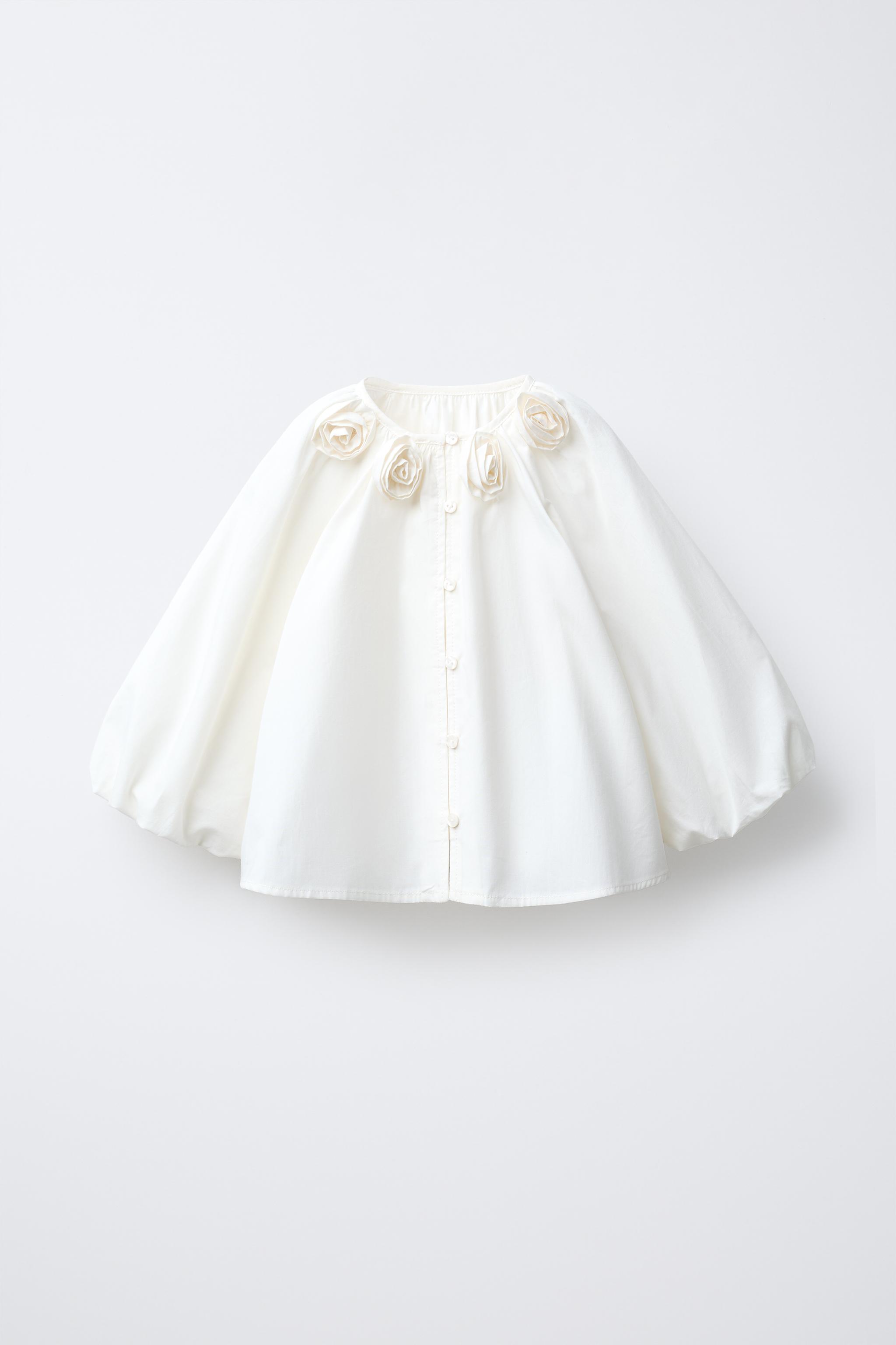 CHEMISE EN POPELINE À FLEURS 3D